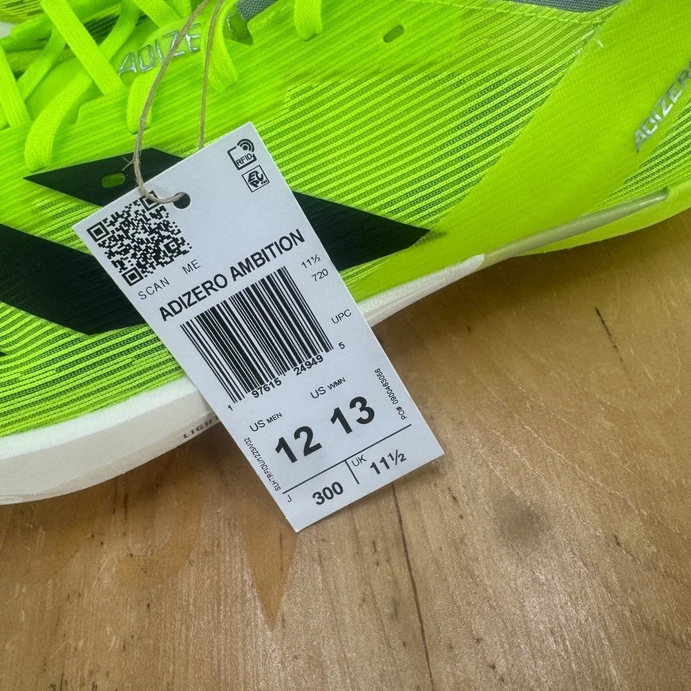 Adidas Adizero Ambition Mens Size 12 Lucid Lemon Running Track Field Spikes NEW